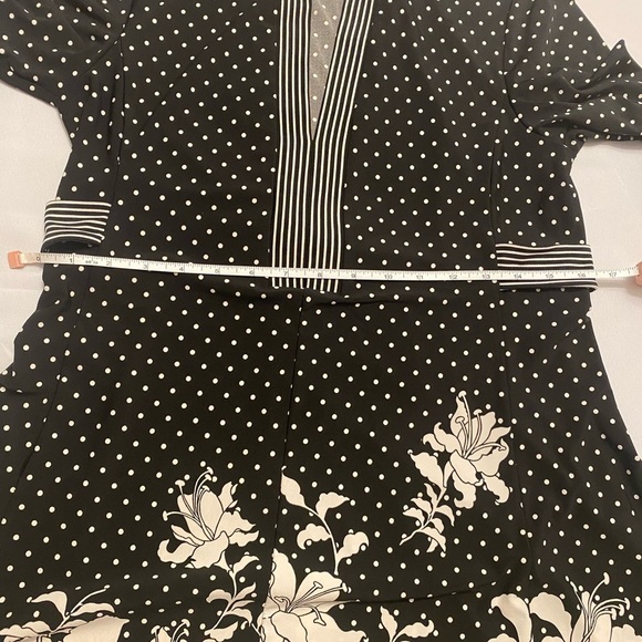 Bcbgmaxazria Black and White Mixed Print Dress Long Sleeves Size S - Picture 10 of 12